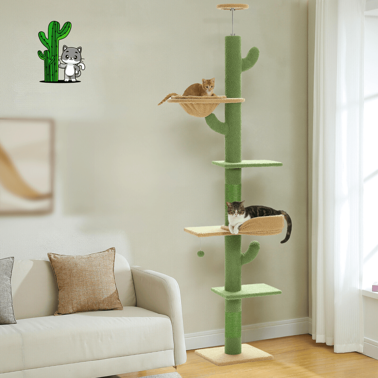 The ScratchingCactus Climbing Pole Plus