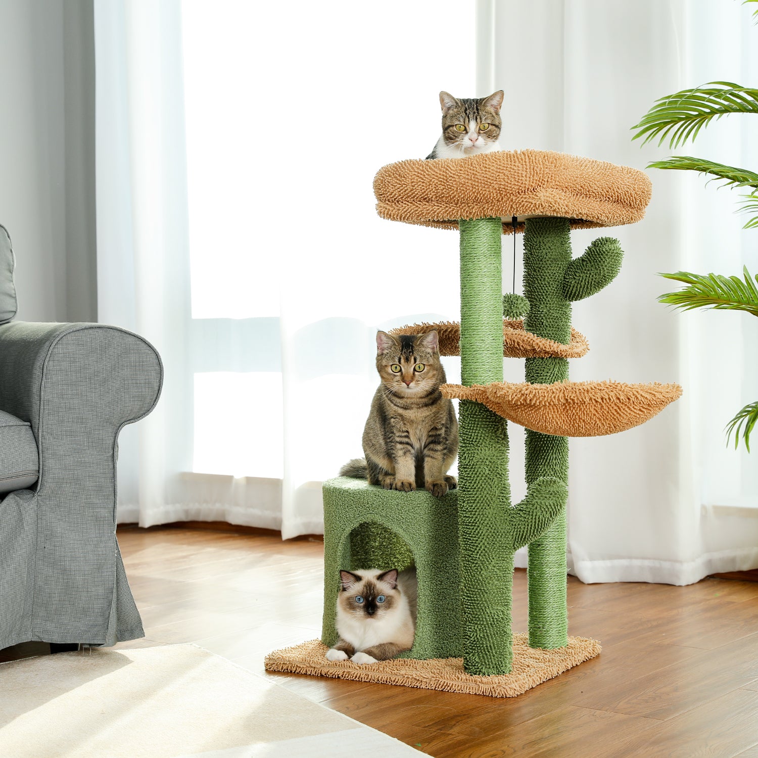 Cat Tree The ScratchingCactus XXL Protect Your Furniture with A Unique Cactus Design for Small and Large Cats